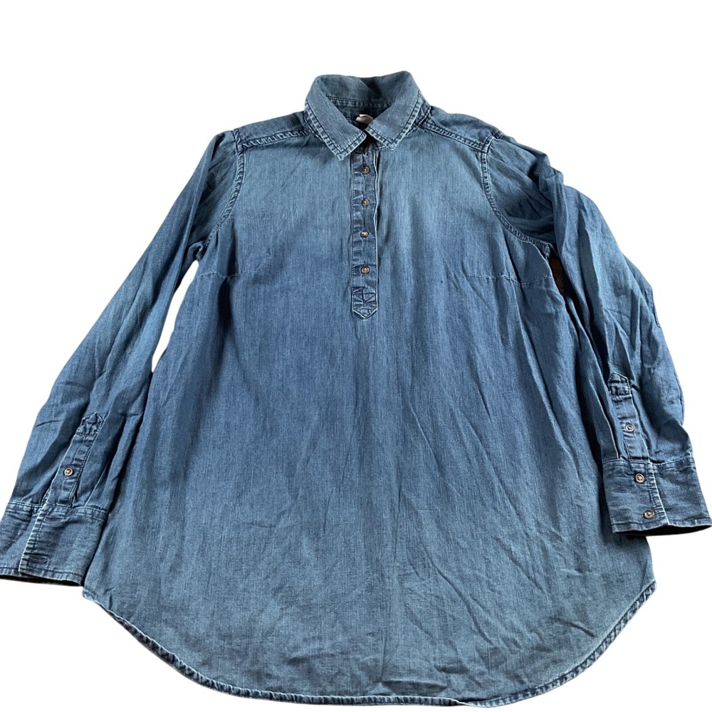 Liz Lange for Target Maternity‎ Denim Tunic Top Shirt Small Petite Womens